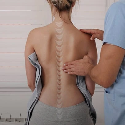 chiropractic care, with chiropractor aligning along patients spine